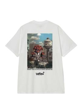 Camiseta Carhartt Wiptopia branca para homem.