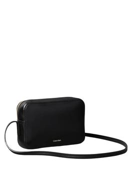 Bolsa transversal Calvin Klein com logotipo de monograma preto para mulher.