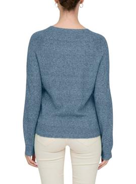 Camisola Only Rica azul para mulher