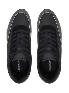 Tênis Calvin Klein Low Top Lace preto para homem.