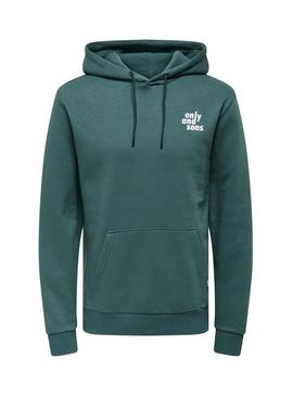 Moletom Only and Sons Ceres Claude verde para homem.
