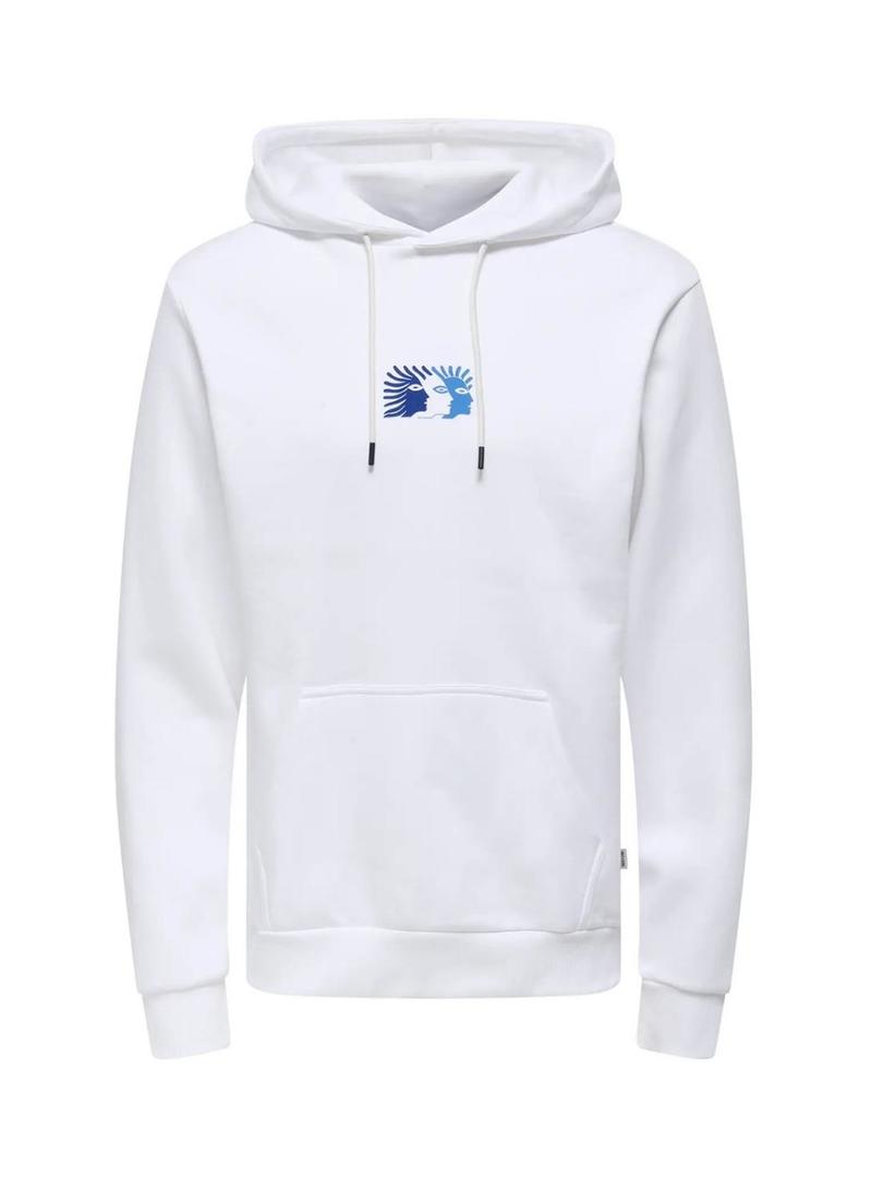 Moletom Only and Sons Ceres Claude branco para homem.