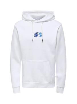 Moletom Only and Sons Ceres Claude branco para homem.