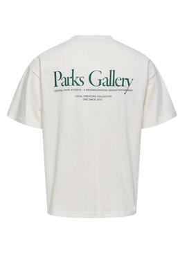 Camiseta Only and Sons Parker bege para homens.