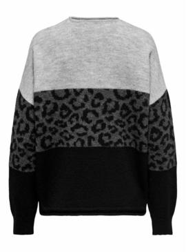 Camisola Only Estampada de Animal Print Preto Jade para Mulher.