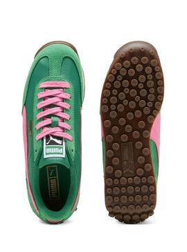 Sapatilhas Puma Easy Rider Vintage verde e rosa para mulher.