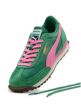 Sapatilhas Puma Easy Rider Vintage verde e rosa para mulher.