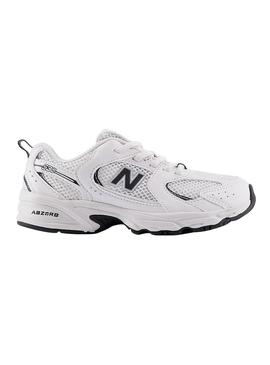 Tênis New Balance 530 branco e preto para crianças