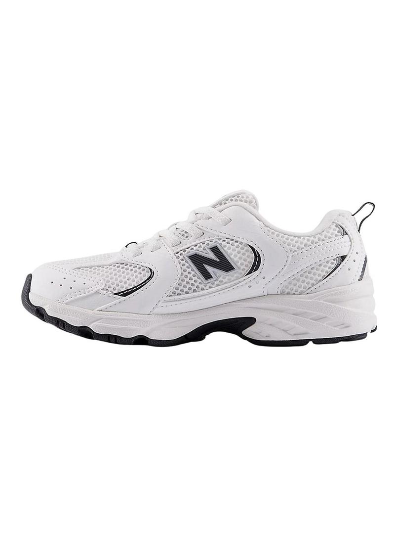 Tênis New Balance 530 branco e preto para crianças