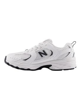 Tênis New Balance 530 branco e preto para crianças
