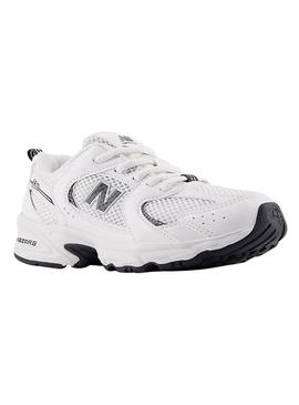 Tênis New Balance 530 branco e preto para crianças