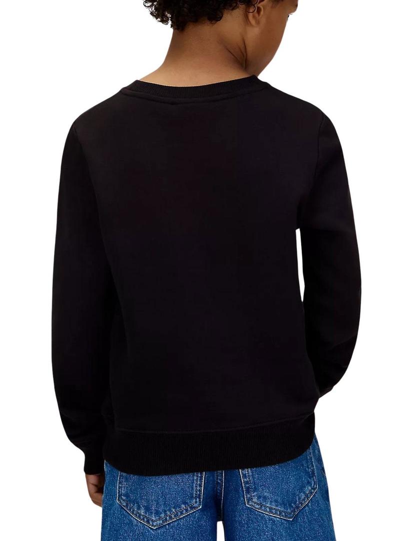 Moletom Calvin Klein Festive logo preto para crianças.