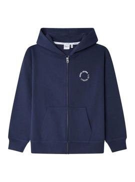 Moletom Pepe Jeans Yael com zíper marinho infantil