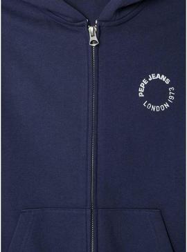 Moletom Pepe Jeans Yael com zíper marinho infantil