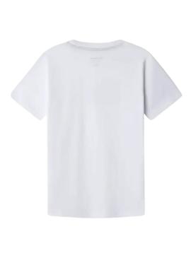Camiseta Pepe Jeans New Art logo branco para criança.