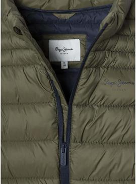 Colete acolchoado Pepe Jeans Ahron verde para menino.