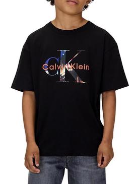Camiseta Calvin Klein Monologo Photo preta criança