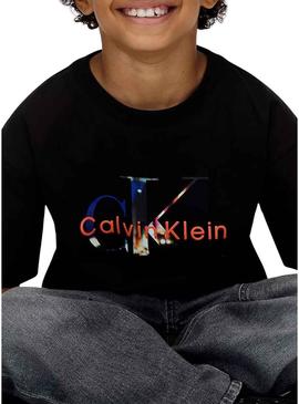 Camiseta Calvin Klein Monologo Photo preta criança