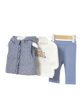 Conjunto de moletom Mayoral com colete estampado azul bebê