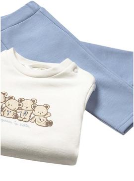Conjunto de moletom Mayoral com colete estampado azul bebê