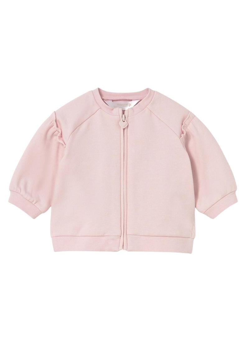 Conjunto de moletom Mayoral de 3 peças cor-de-rosa para bebê.