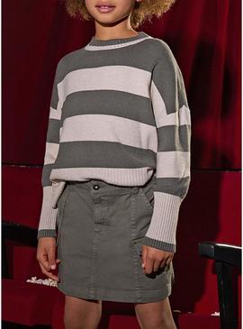 Saia verde de sarja da Mayoral para menina.