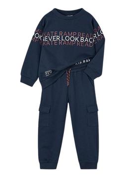 Conjunto de moletom Mayoral skate marinho para menino.