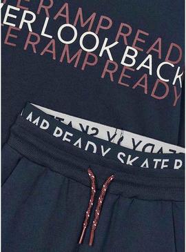 Conjunto de moletom Mayoral skate marinho para menino.