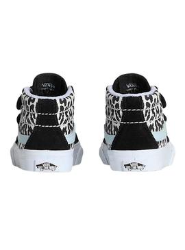 Tênis Vans Sk8-Mid Leopardo para menina pequena.