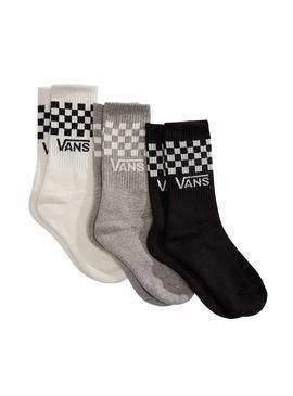 Pacote de 3 meias Vans Classic Check para crianças.