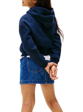 Moletom Tommy Hilfiger Rhine Flag marinho para meninas.