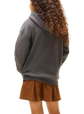 Moletom Tommy Hilfiger Mini Corp cinza para crianças.