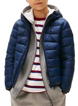 Casaco acolchoado marinho Tommy Hilfiger para crianças.