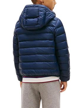 Casaco acolchoado marinho Tommy Hilfiger para crianças.