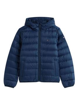 Casaco acolchoado marinho Tommy Hilfiger para crianças.