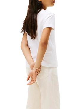 Camiseta Tommy Hilfiger Varsity logo branca menina