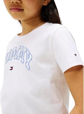 Camiseta Tommy Hilfiger Varsity logo branca menina