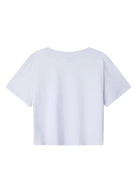 Camiseta Pepe Jeans Amanda logo branco para menina.