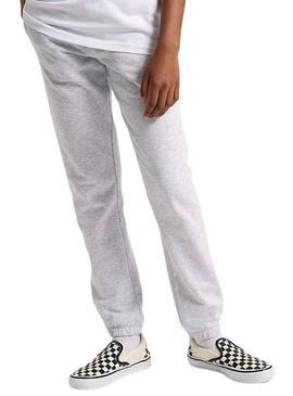 Calças de moletom Vans Blocked Box cinza para crianças.
