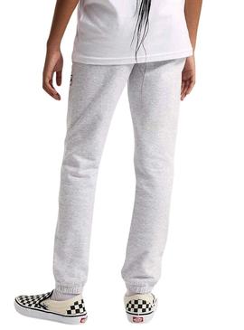 Calças de moletom Vans Blocked Box cinza para crianças.
