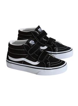 Sapatilhas Vans Sk8 Mid preto para crianças.