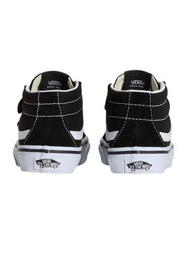 Sapatilhas Vans Sk8 Mid preto para crianças.