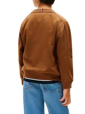 Moletom Tommy Hilfiger Varsity marrom para crianças