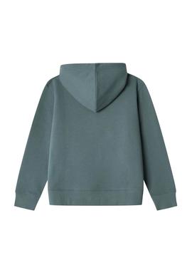 Moletom Pepe Jeans Art com capuz verde para crianças.