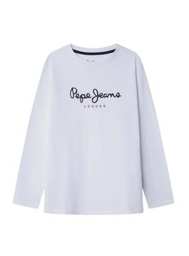 Camiseta Pepe Jeans New Herman logo branco infantil