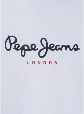 Camiseta Pepe Jeans New Herman logo branco infantil