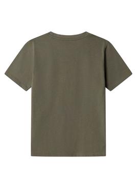 Camisa Pepe Jeans New Art logo verde para menino