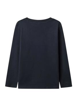 Camiseta Pepe Jeans New Herman logo marinho infantil