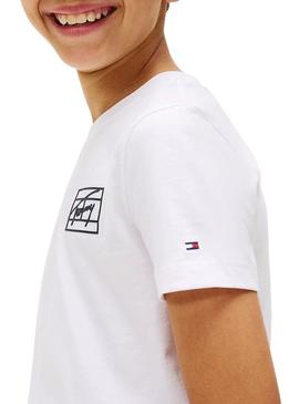 Camiseta Tommy Hilfiger Varsity logo branco criança