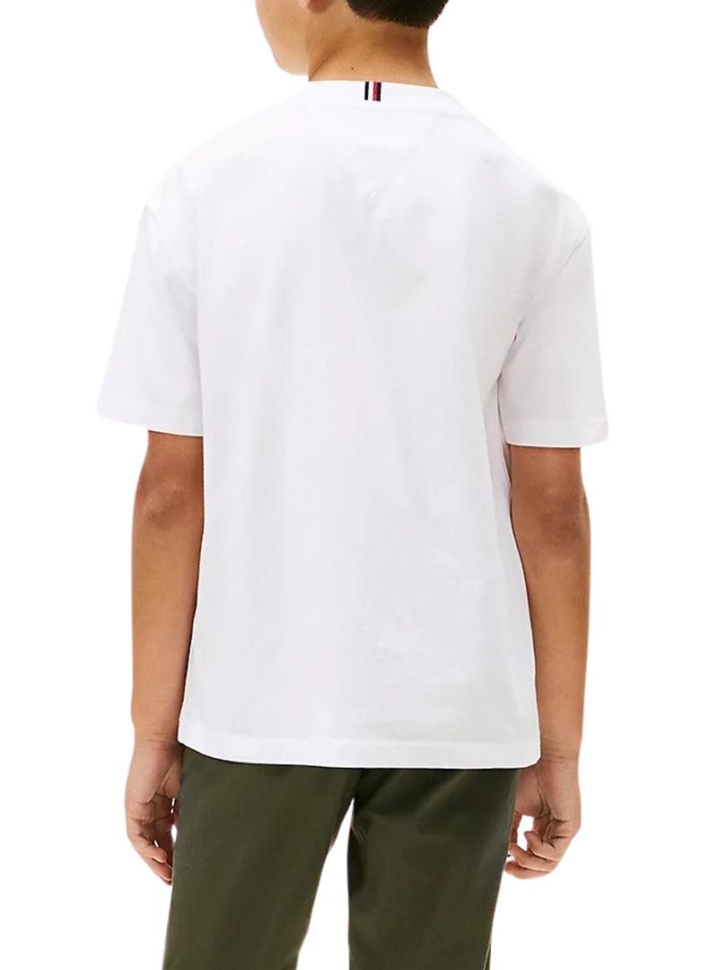 Camiseta Tommy Hilfiger Flag Archive branca criança.